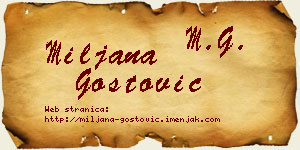 Miljana Gostović vizit kartica